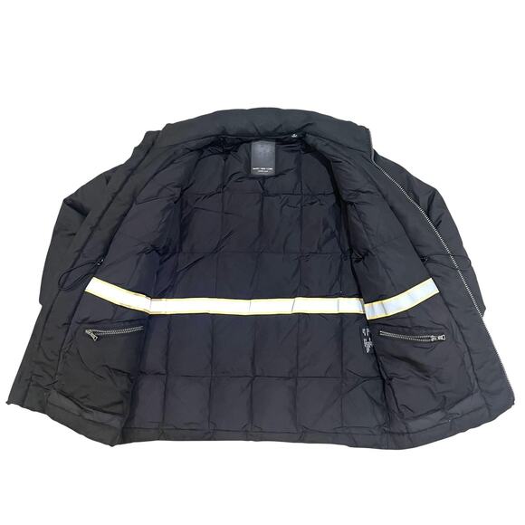 Marc New York Jacket Mens Medium Black Duck Down Puffer Coat Zip Reflective Warm - Picture 3 of 11
